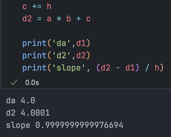 Derivative calculation