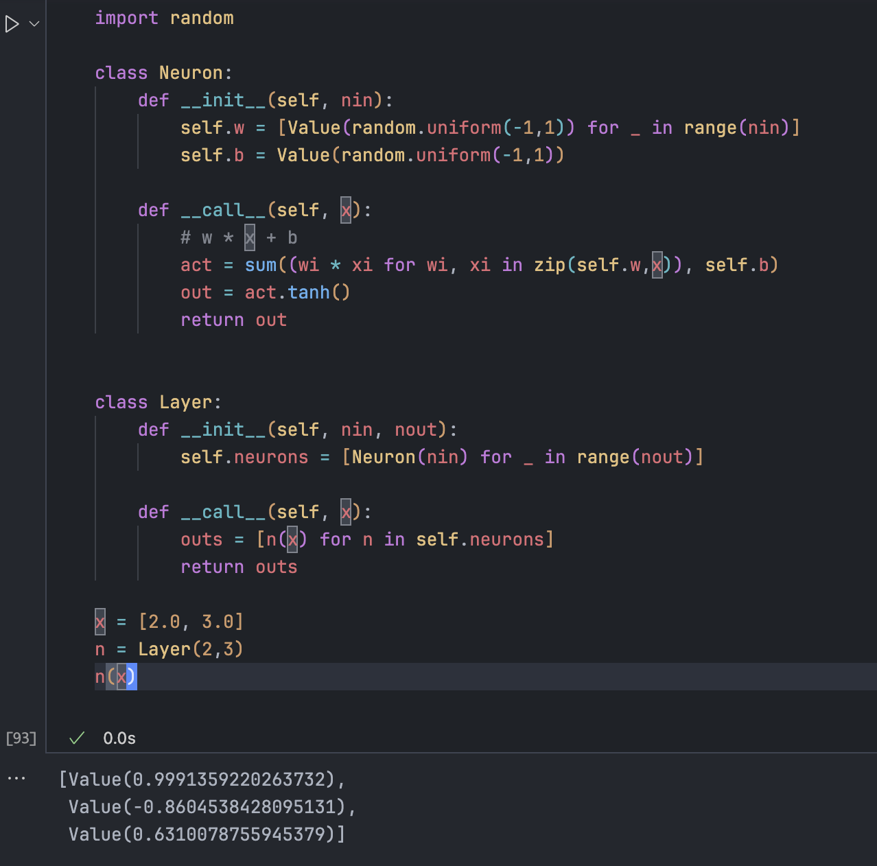 Layer implementation