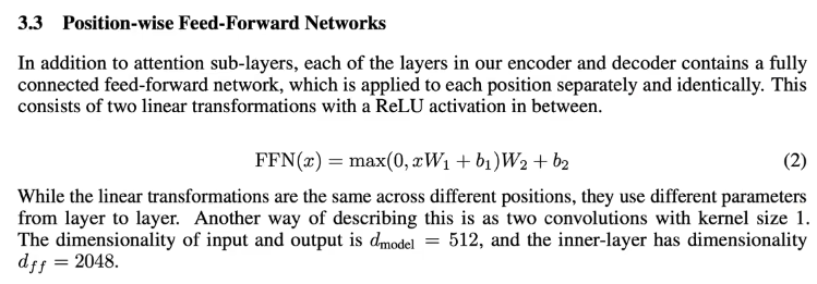 Feedforward dimensions