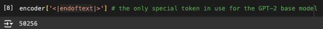 Endoftext token