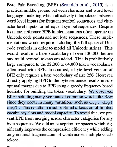 GPT2 word punctuation