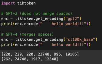 Tiktoken GPT2 regex