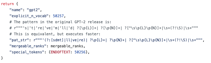 Tiktoken optimized regex